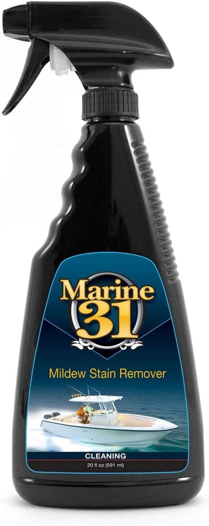 Marine 31 Mildew Stain Remover & Cleaner | Multi-Surface Cleaner for Boats, Marine, Bathroom & Patio | Removes Mildew & Stains | Powerful Formula | M31-370-20OZ | 20oz