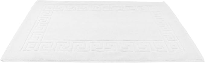 DAN RIVER Greek Cotton Bath Mats Set of 2 – Not a Bathroom Rug, Ultra Soft, Highly Absorbent & Machine Washable Bath Mat Towel for Bathroom Floor Mat – Durable, Quick-Dry, 21x34 Inches, White