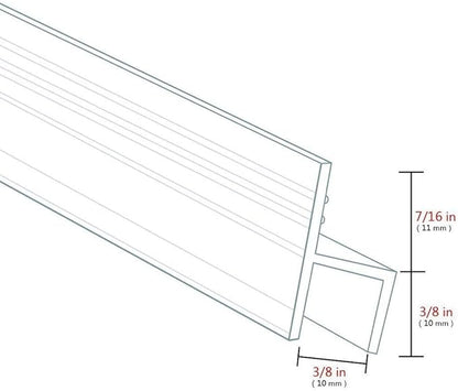 Shower Glass Door Seal Strip, 120 Inch Silicone Soft Shower Door Sweep to Stop Leaks, Frameless Seal Strip