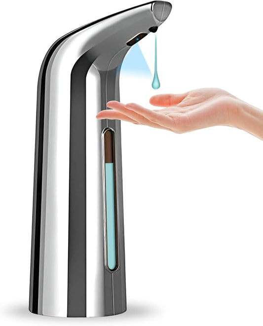 Automatic Soap Dispenser Touchless, TUMAN Pro Battery Operated Electric 14oz/400ml Liquid Hand Soap Dispenser with Motion Sensor, Suitable for Kitchen Bathroom Hotel, IPX6 Waterproof(Silver)…