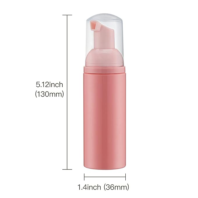 Tekson 3 PCS Soap Foam Bottle (2 oz), Empty Travel Foaming Lash Shampoo for Cleanser, Dispenser (Black&White&Pink Pump)