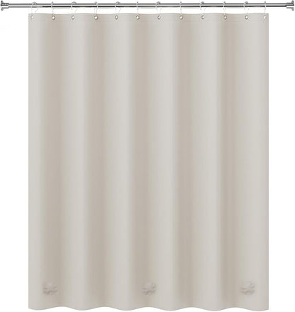 AmazerBath Thick PEVA Shower Curtain - Tan, Waterproof 72x72, Heavy Duty with 3 Weighted Stones and 12 Grommets