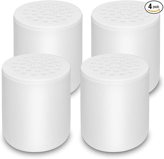 25 Stage Shower Filter Replacement,Shower Head Filter for Hard Water with High Output,Shower Water Filter for Hair and Skin,Shower Water Softener for Chlorine,Compatible With Any Similar Design,4 Pack