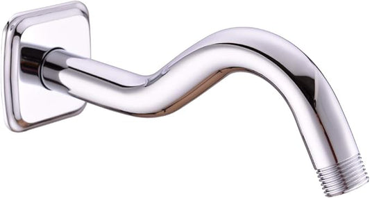 TRUSTMI 8-Inch Angled Shower Arm with Flange for Shower Head, Wall Mounted Stainless Steel Extension Tube Replacement, Chrome