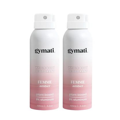 Gymati Fitness Body Deodorant Spray Aluminum Free - Women - Pack of 2