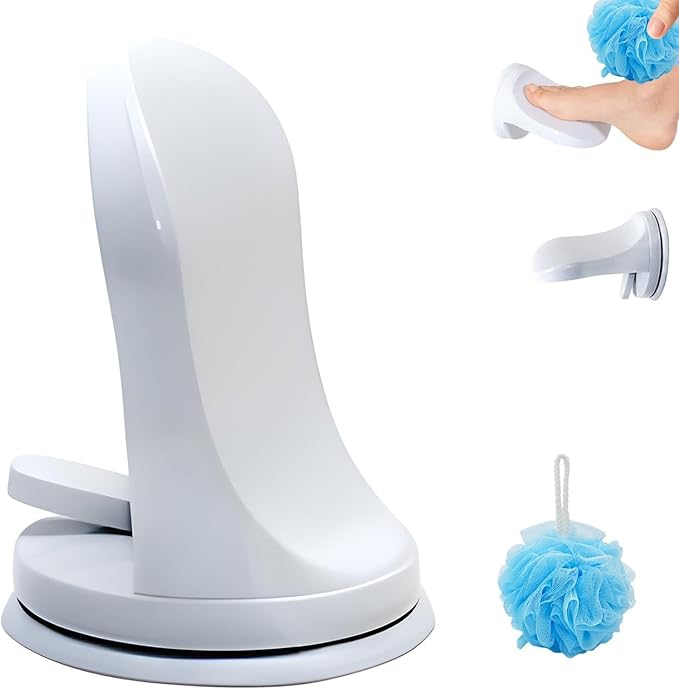 Shower Step - Shower Foot Rest for Shaving Legs, No-Hole Design, Strong Suction Cup, Non-Slip Bathroom Foot Pedal for Inside Shower Shaving Legs (1Pc