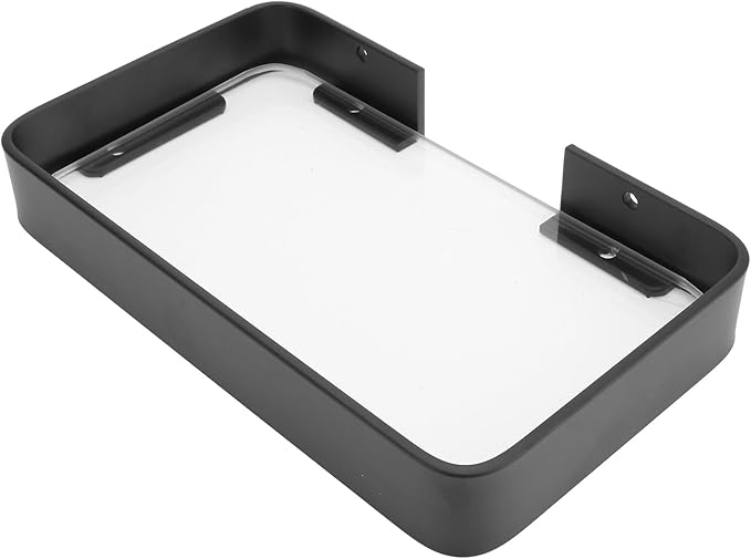 Bathroom Glass Shelf Floating Wall Rack Black Corner Organizer for Shampoo and Cosmetics Easy Install Storage for Humid Spaces Bathroom Wall Rack