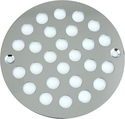 4 Inch Screw-in Round Shower Drain Cover Replacement Floor Drainer with Screws (Chrome)