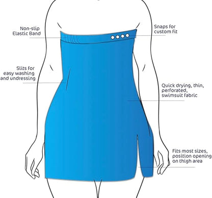 Dignity Bath & Spa Bathing Cover Up for Elderly, Senior or Disabled Women | Provides Privacy & Helps Caregivers with Bathing | Secure & Adjustable | Lightweight, Quick Drying, & Non Slip (Women's S/M)