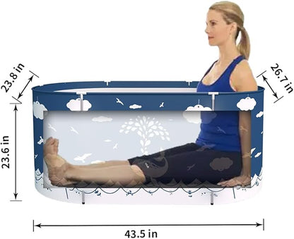 ptlsy Ice Bath Tub for Adults, Large Portable Bathtub for Adult, Folding Japanese Soaking Bath Tub Fit for Cold Warm Spa Indoor & Outdoor (Whale Large)