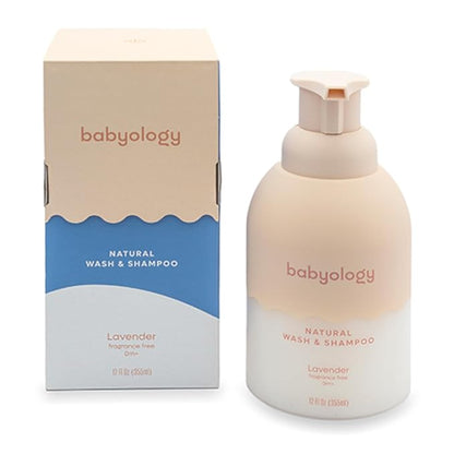 Babyology All Natural Baby Wash and Shampoo - 100% Edible Ingredients - with Organic Lavender Essential Oil (Fragrance Free) - Good for Sensitive Skin - Non Toxic - Tear Free