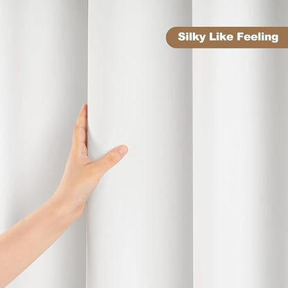 UFRIDAY White Long Shower Curtain Liner 72 x78 inch Premium PEVA,Heavy Duty Shower Curtain with 3 Weighted Magnets, Plastic Waterproof Bath Curtains with 12 Hooks