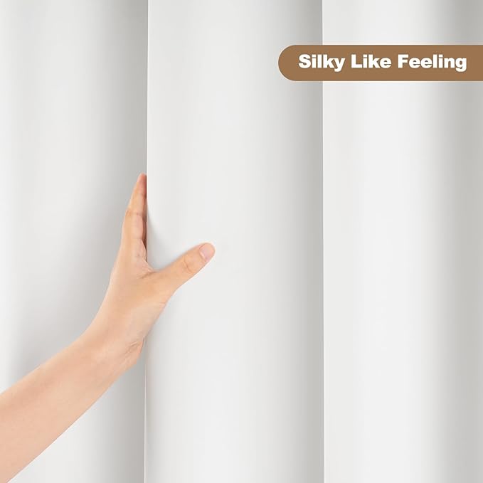 UFRIDAY White Shower Curtain Liner Premium PEVA, Shower Curtain with 3 Magnets, Metal Grommets, White, Standard Size 60x72 inch