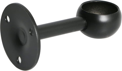 4Pcs Pipe Hole Diameter 25 mm (1"), Stainless Steel Matte Black Flange Rod Bracket Curtain Shower Curtain Rod Ceiling Mount Bracket Closet Rod End Support Receptacle