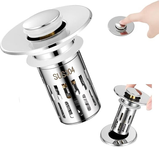（2PCS） Bathroom Sink Stopper，Sink Drain Strainer，Pop-up Removable Hair Catcher Universal Sink Plug