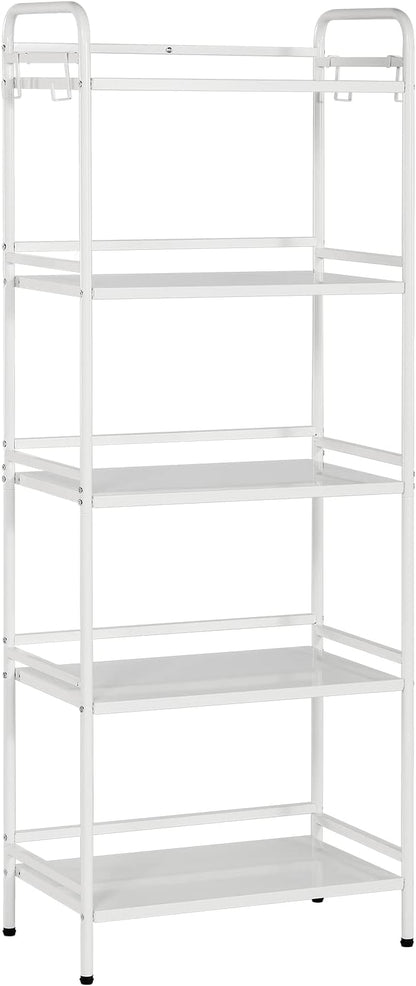HDANI Storage Shelves,5-Tier Metal Storage Rack with Shelf,Shelf Organizer,Garage Standing Shelving Unit for Laundry,Bathroom,Kitchen,Pantry, Closet,23.6''W X 13.8''D X 63''H,White