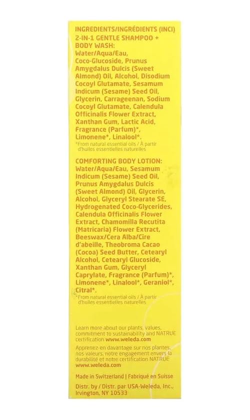 Weleda Baby Calendula Body Lotion and Shampoo-Body Wash Bundle, 6.8 Fluid Ounce (Pack of 2), Plant Rich Baby Care with Calendula and Sweet Almond Oil