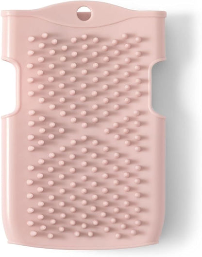 Innobaby Double Sided Silicone Massage Mitt Bath Scrubber Shower Brush & Scalp Massager/Pink