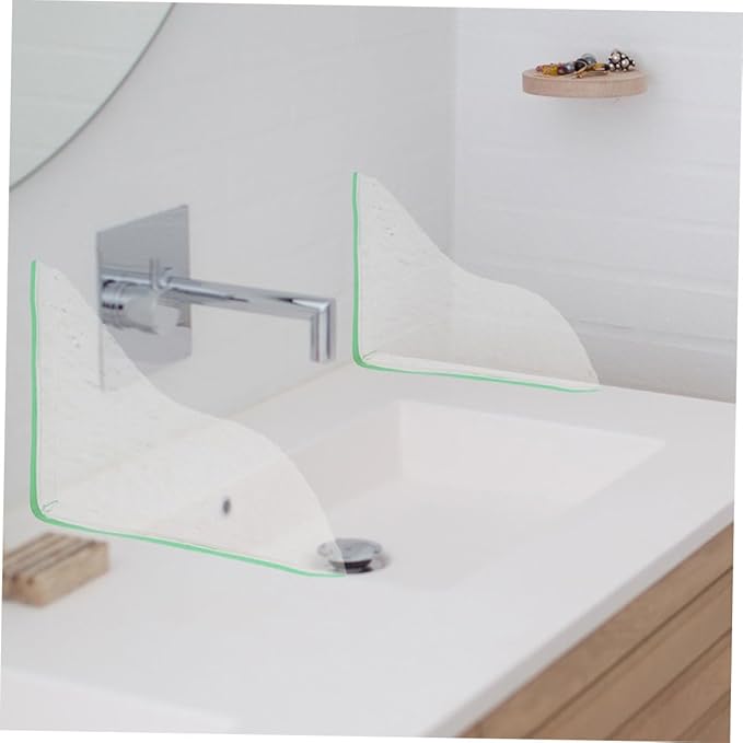 2pcs Kitchen Sink Splash Guard Elegant Acrylic -Splashing Barrier for Bathroom and Bathtub Wave Pattern