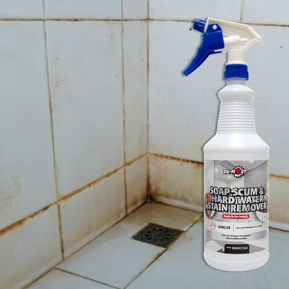 DU-MOST Soap Scum & Hard Water Stain Remover, High Foaming Acid Cleaner Removes Limescale & Soap Residue, Kitchen & Bathroom Use, 32 Oz
