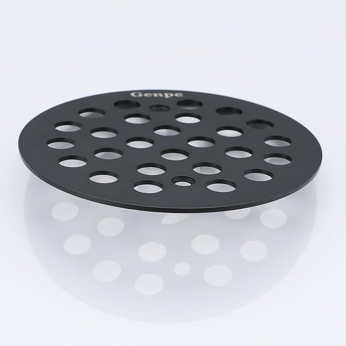 Round 4.25 Inch Screw-in Shower Drainer Cover Replacement 304 Stainless Steel 4-1/4 inch Floor Drain Grate with Screws Black