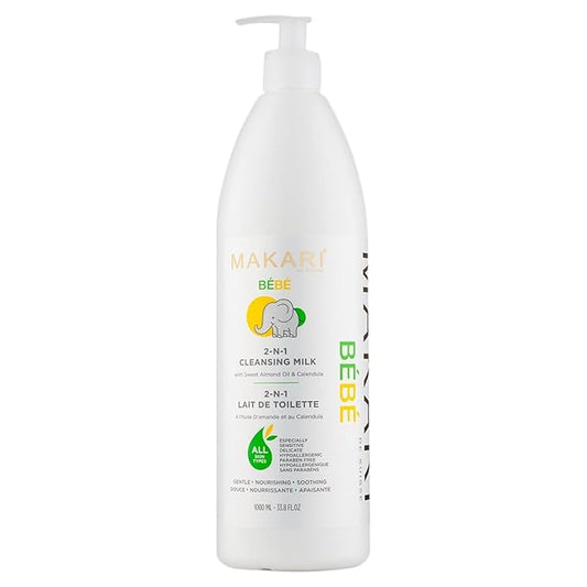 Makari Bebe Cleansing Milk (1000 ml) | Baby Body Wash & Softening Formula for Dry Skin | Gentle on Infants 3 Months+ | Ideal for Sensitive & Delicate Skin