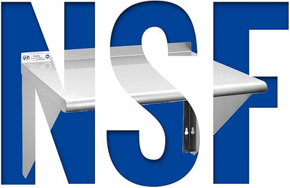 HALLY SINKS & TABLES H Stainless Steel Shelf 18 x 24 Inches, 300 lb, Commercial Wall Mount Floating Shelving for Restaurant, Kitchen, Home and Hotel