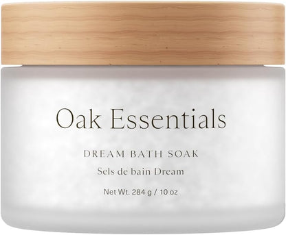 Oak Essentials Dream Bath Soak | Magnesium & European Sea Salt with Lavender, Chamomile & Geranium | Soothing, Restorative Bath Salts, 10 Oz