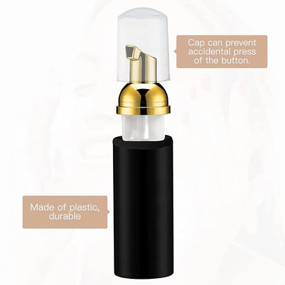 2oz Foam Pump Bottle (3PCS) Empty Travel Foaming Dispenser for Hand Soap, Lash Cleanser, Shampoo (60ml, Gold &Black,White,Pink