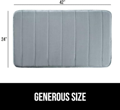 GORILLA GRIP Memory Foam Bath Mat, Soft Absorbent US Designed Bathroom Rug, Gripping Dots Machine Washable Bathmat, Cushioned Floor Mats, Shower Sink Rugs Room Décor Accessories, 42x24 Graphite Gray