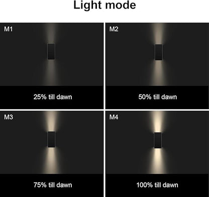 Solar Outdoor Lights, 3000K 700LM Solar Wall Lights Outdoor Up and Down, Dimmable Solar Sconce Lights, IP65 Waterproof Outdoor Solar Lights for Yard Patio Garage Porch, 1pcs