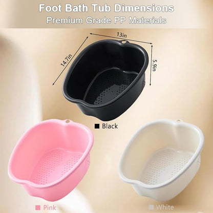 Foot Soaking Tub Large Size Foot Basin Sturdy Soaking Feet Bucket Massager Tub Exfoliation Callus Pedicure Foot Spa Bath Bucket for Women and Men (Blue)