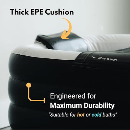 Alaskey® Portable Inflatable Bathtub For Ice Bath Or Hot Baths | Foldable & Freestanding Soaking Recovery Tub For Adults | Durable, Space-Saving, Easy To Store | Perfect For Indoor Home Spa Relaxation