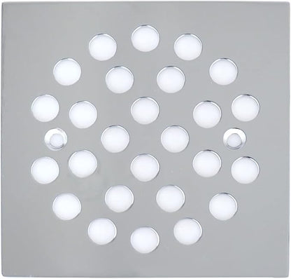 4-1/4 Inch Screw-in Square Floor Drain Cover Replacement Shower Grates with Screws (Chrome)