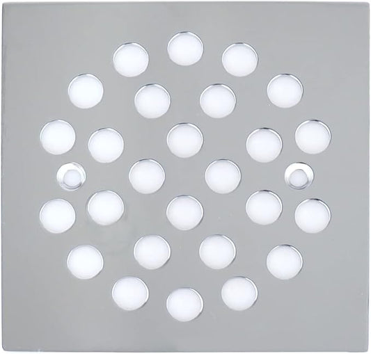 4-1/4 Inch Screw-in Square Floor Drain Cover Replacement Shower Grates with Screws (Chrome)