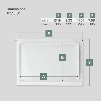 Vent Systems 12" x 8" Inch White Galvanized Steel Access Panel – Durable Access Door for Drywall, Wall or Ceiling – Easy Service Panel for Plumbing, Electrical, HVAC, and Maintenance Openings