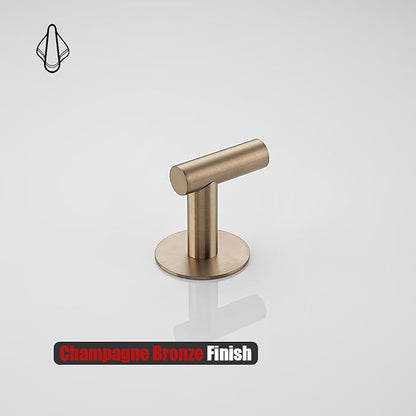 JQK Self Adhesive Towel Hook Champagne Bronze, No Drill Stick on Coat Robe Clothes Wall Hook for Bathroom 2 Pack, 304 Stainless Steel, ATH110-CB-P2