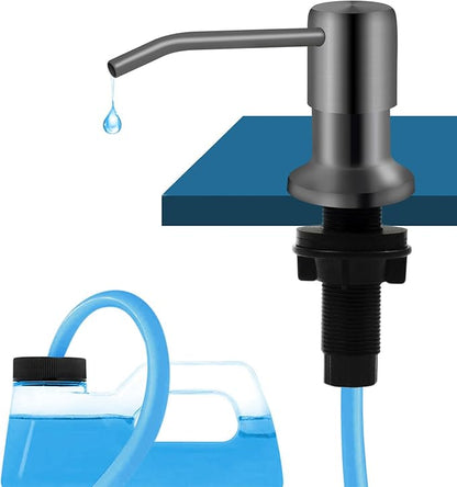 Soap Dispenser for Kitchen Sink, Kichen Sink SoapDispenser, 47" Extension Tube kit, Under Sink SoapDispenser Pump, No Need More Refills, Good Suction Power, Gray