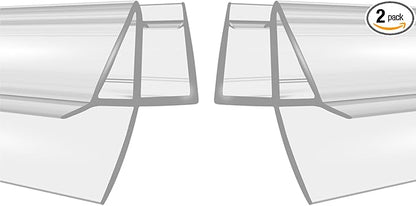 2-Pack Shower Door Bottom Seal (1/4'' X 39'') Glass Shower Door Seal Strip with Drip Rail Frameless Shower Door Sweep can Covers up to 13mm Gap