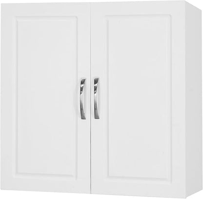 Haotian Wall Cabinet Laundry Room, Medicine Cabinet for Bathroom Kitchen Garage, Wall Storage Cabinet with Adjustable Shelf, White FRG231-W