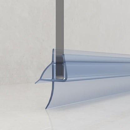 Frameless Shower Door Bottom Seal, 36" Long Shower Sweep for 1/4" (6mm) Glass, Clear Vinyl with Drip Rail – Prevent Leaks & Create a Waterproof Barrier
