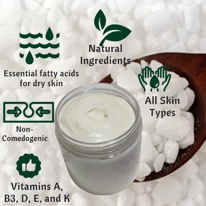 Beef Tallow & Magnesium Body butter - Grass Fed and Finished beef tallow Magnesium Cream- Handmade moisturizer for Cracked, Dry, Itchy skin- eczema cream- diaper rash (UNSCENTED)