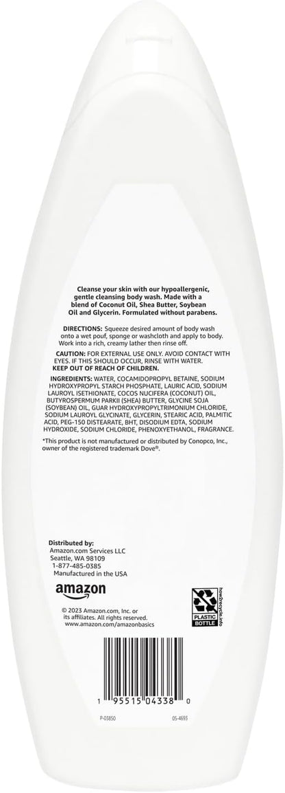 Amazon Basics Body Wash for Sensitive Skin, Hypoallergenic, 22 fl oz (Pack of 2)