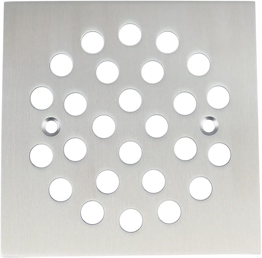 4-1/4 Inch Screw-in Square Floor Drain Cover Replacement Shower Grates with Screws (Brushed Nickel)