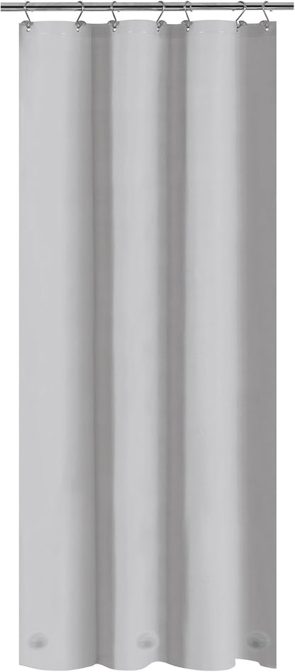 Barossa Design Silver Gray Stall Shower Curtain Liner with 3 Magnets - 36" x 72" Waterproof PEVA Plastic Narrow Shower Liner Lightweight for Small Bathroom, Metal Grommets - Gray Silver