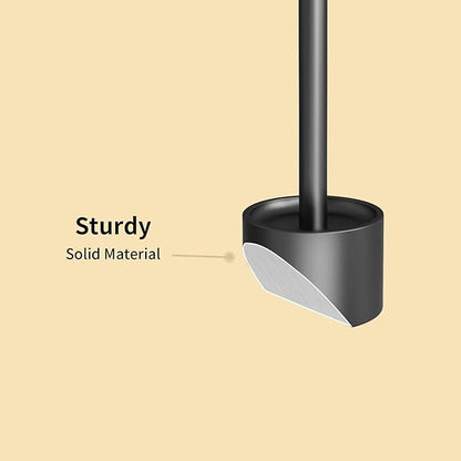 YUMORE Toothbrush Holder Stand Stainless Steel Tooth Brush Holder Bathroom Countertop Organizer Storage (Matte Black)