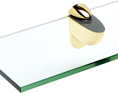 Spancraft Glass H-6x18-Brass Heron Glass Shelf, Brass, 6" x 18"