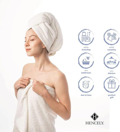 Hencely Bath Sheet Set of 2 - (35x64 Inches) - Luxury Extra Large Oversized Towels, 100% Cotton - Quick Dry, Highly Absorbent, Super Soft - Ideal for Spa, Hotel, Bathroom - (Bath Sheets 2 Pack, Ivory)