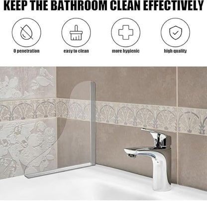 4 Pack Shower Splash Guard – Waterproof Self-Adhesive Shower Water Guard, Flexible Bathtub Corner Splash Barrier, Easy Install Shower Leak Guard for Tub and Walk in Shower(9.25 x 11.25 inch)