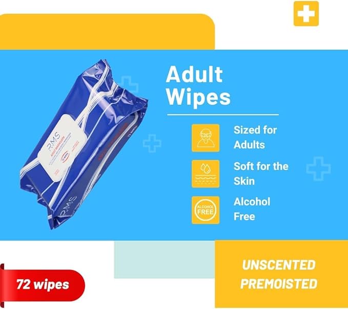 Disposable Adult Wet Wipes or Washcloths 8” X 12” Extra Soft Non-Irritating Adult Wipes for Incontinence with Aloe Vera & Lanolin for Multipurpose Cleansing (576 Count (Pack of 8))